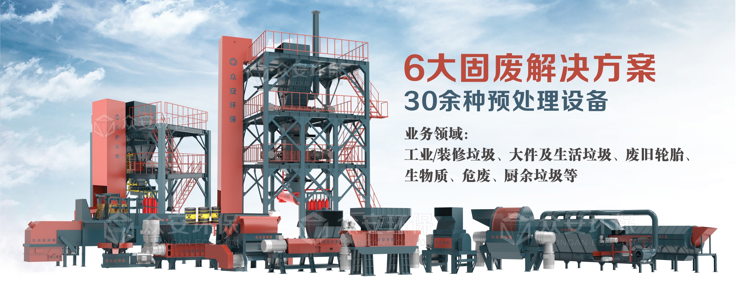 眾安環保：30多種固廢單機設備，6大固廢綜合解決方案